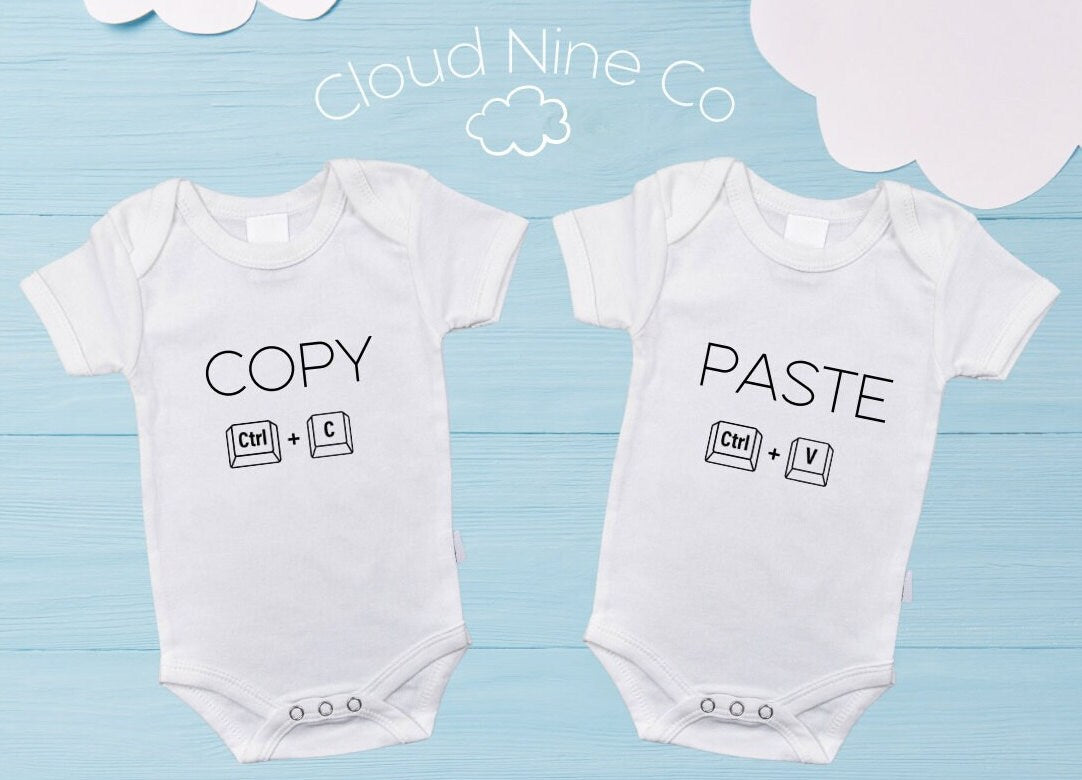 Copy Paste - matching twin bodysuit set