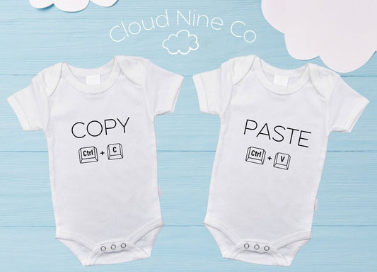 Copy Paste - matching twin bodysuit set