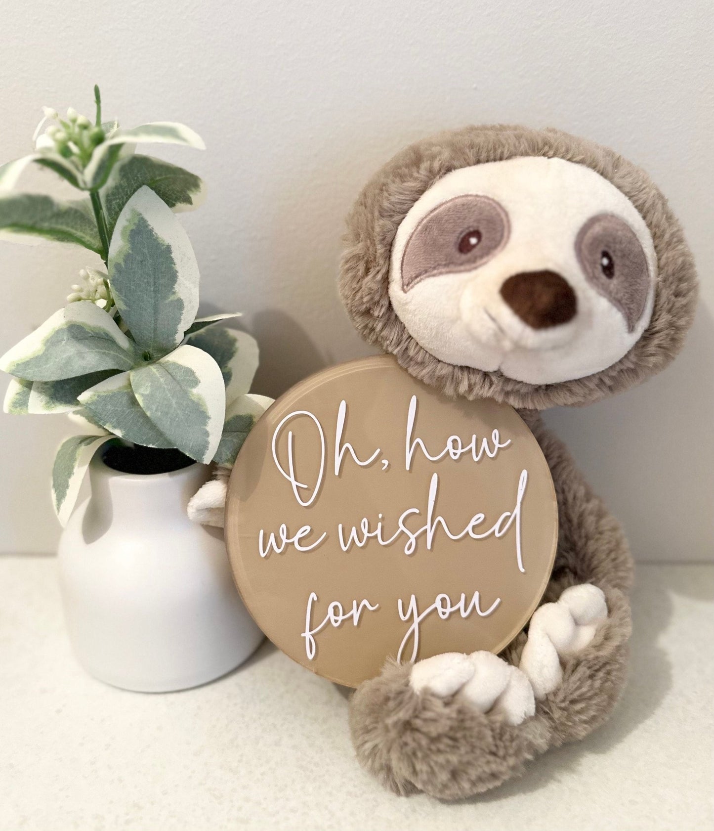 Oh, How We Wished For You pregnancy announcement plaque, birth announcement, pregnancy photo prop, infertility journey, pregnancy after loss