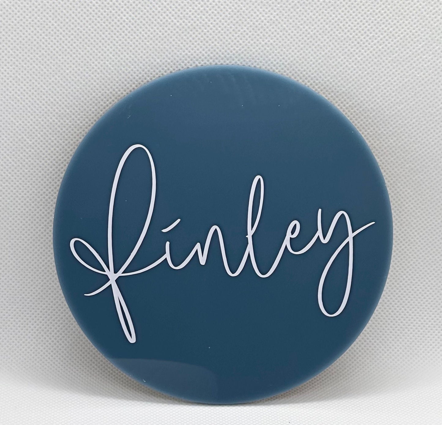 Birth announcement plaque 11cm, baby name reveal, newborn name announcement, personalised birth name plaque, custom acrylic round name disc