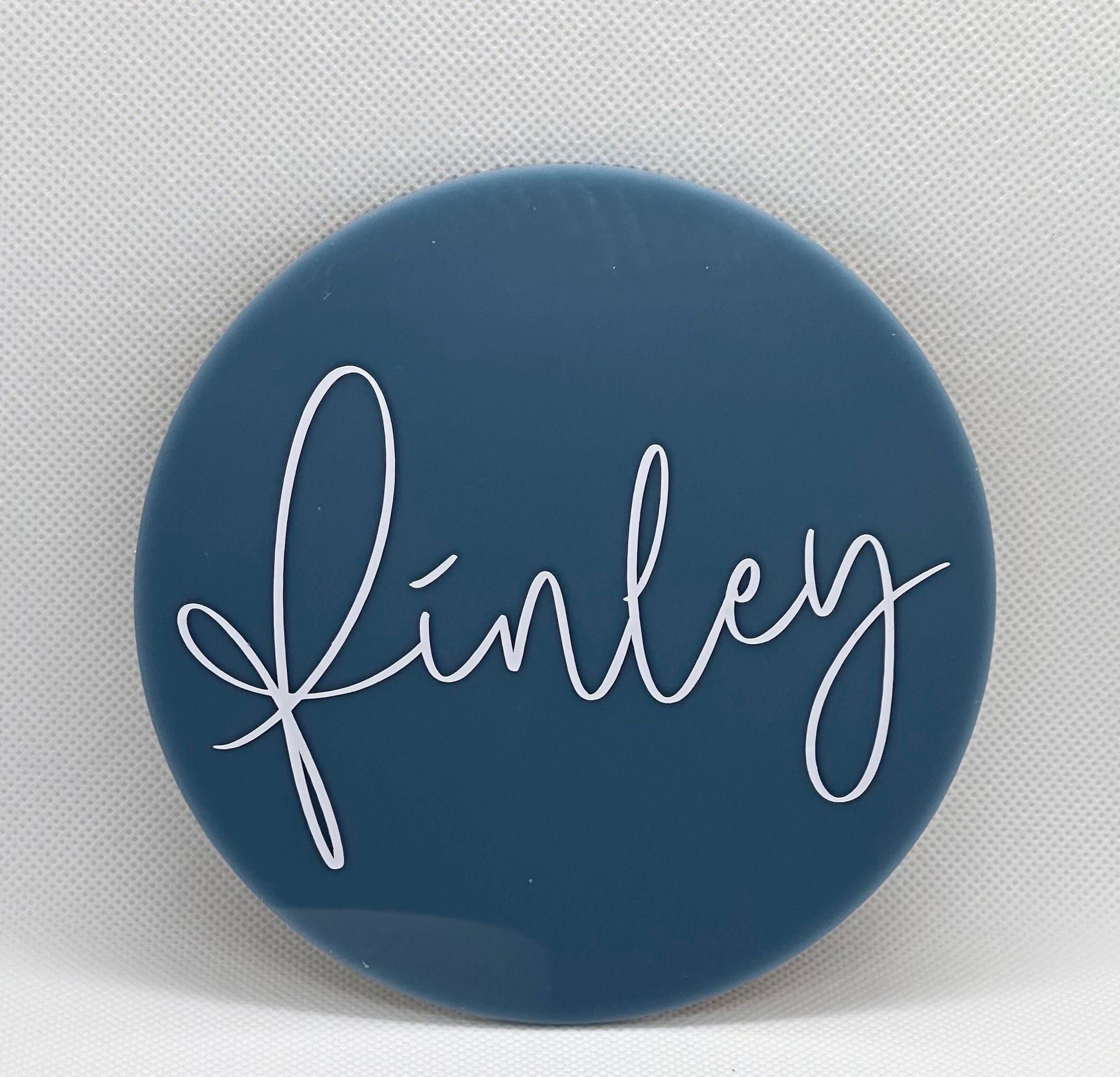 Birth announcement plaque 11cm, baby name reveal, newborn name announcement, personalised birth name plaque, custom acrylic round name disc
