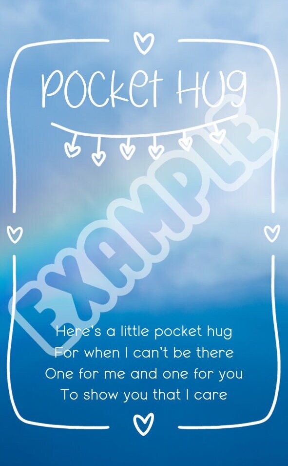 Pocket hug, back to school gift, custom pocket heart hug, modern school keepsake, gift for student, long distance gift,meaningful small gift