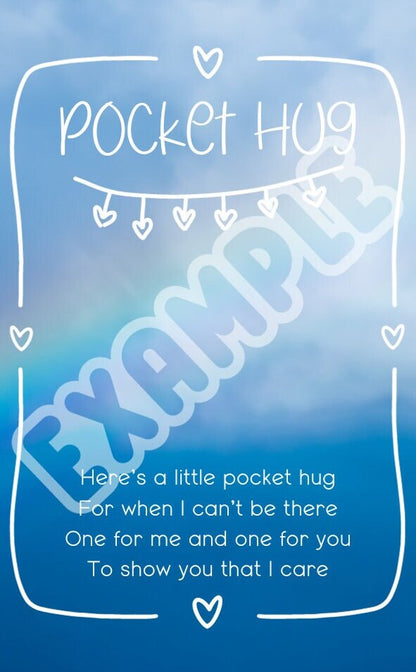 Pocket hug, back to school gift, custom pocket heart hug, modern school keepsake, gift for student, long distance gift,meaningful small gift