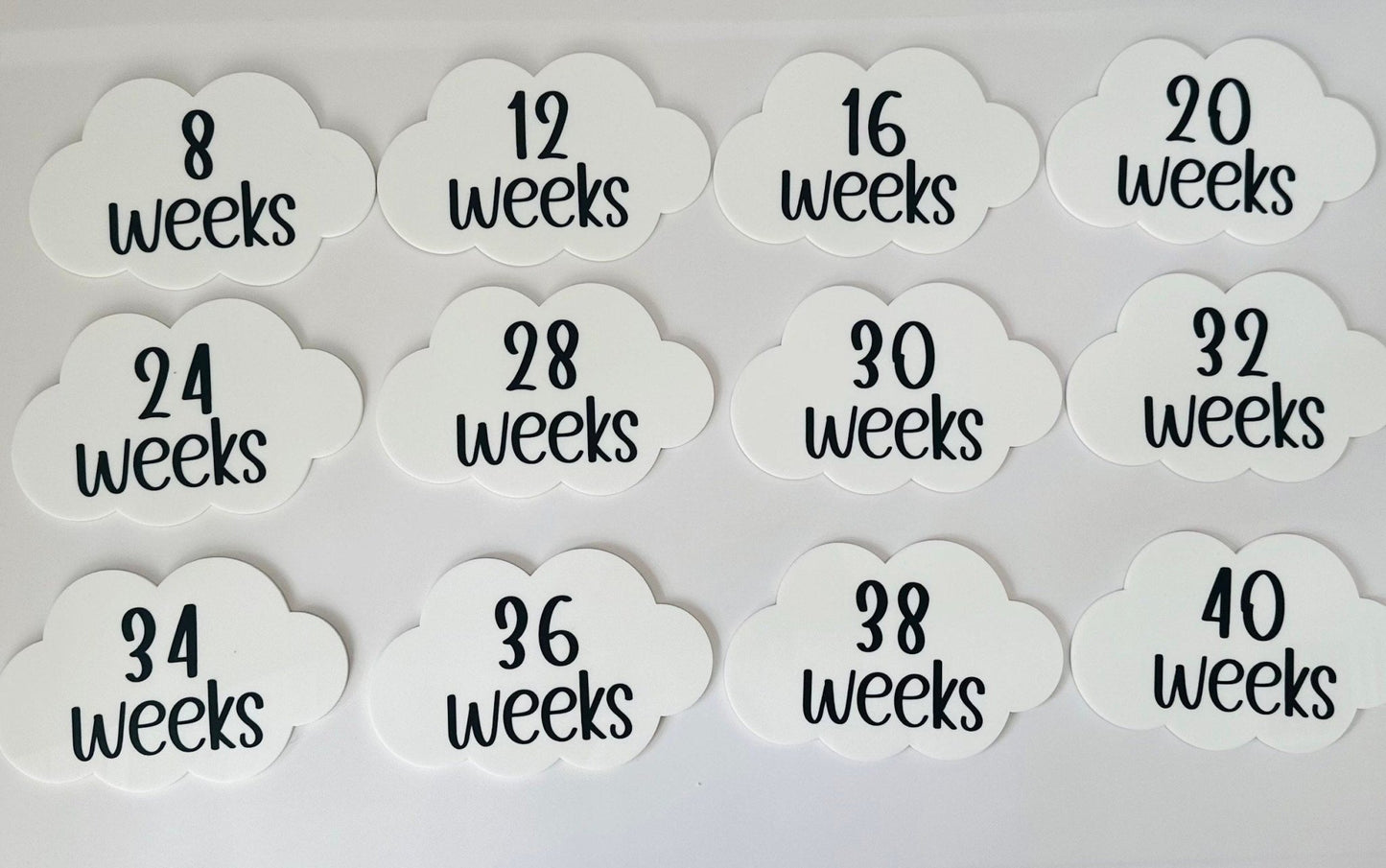 Cloud-shaped pregnancy milestone discs, monthly pregnancy milestone set, pregnancy photo props, baby shower gift, pregnancy keepsake gift